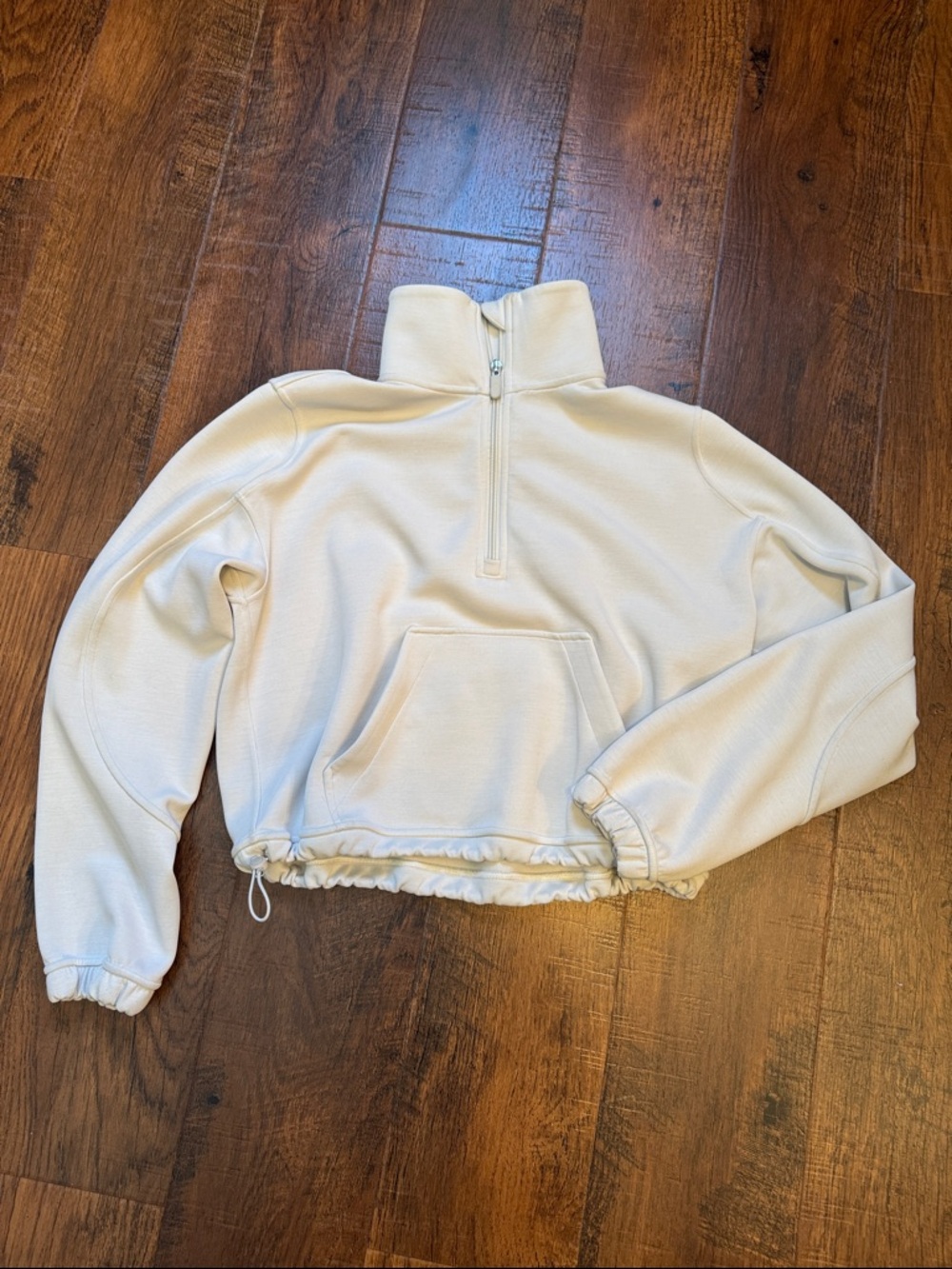 Amazing Lululemon women’s Brushed Soft Stream half zip crop top size 2